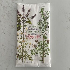 Flour sack herb motif kitchen towel